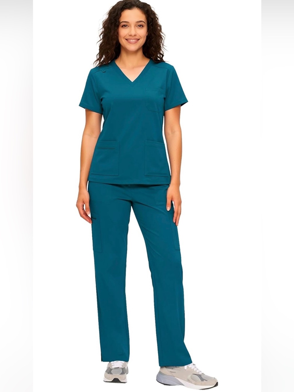 CozyFit Caribbean Blue Scrubs Set — Modern Fit